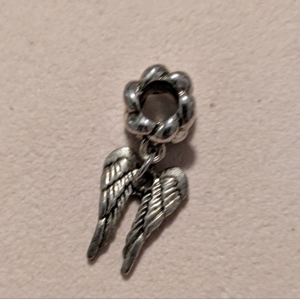 FREE WITH PURCHASE-Silver Angel Wing Charm Pendant